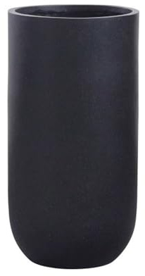 vaso per piante da interno Vasi for Piante Neri Alti Arrotondati, con Fori di Drenaggio Vasi da Fiori in Cemento e Fibra di Vetro, for Piante da Interno for Esterni Contenitore for Fiori(Grande)