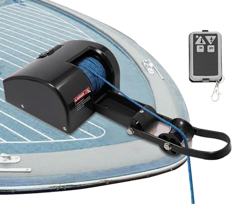 Verricello elettrico per barca, 12 V, kit salpa ancora con telecomando, include corda di sicurezza, regolabile per ancoraggi fino a 15,9 kg, ideale per barche da pesca