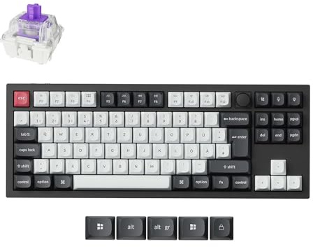 Keychron Q3 HE Tastiera Wireless Custom Layout 80% TKL ISO-DE, alloggiamento interamente in metallo, 2,4 GHz, Rapid Trigger, programmabile con QMK/Launcher, interruttore magnetico Gateron Double Rail