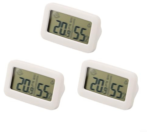 Yuanpgky Lot de 3 mini thermomètres numériques d'intérieur et d'extérieur pour maison, serre, armoire, cave à vin, bétail