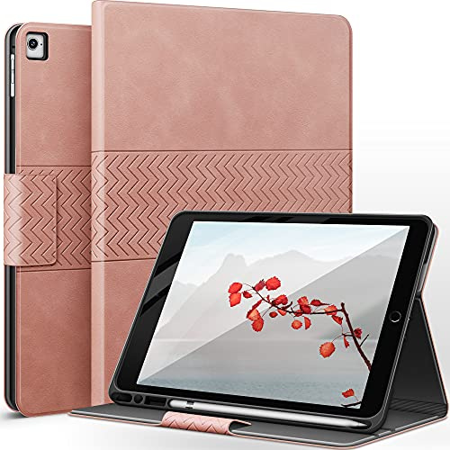 AUAUA Hülle für iPad 9.7 Zoll 6. Generation 2018/5. Generation 2017/ iPad Air 2/ Air 1, mit Stifthalter, Auto Schlaf/Aufwach Funktion (Rosa)