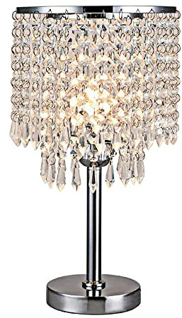 LNINNERY Lampada da tavolo in cristallo, lampada da scrivania a LED, per soggiorno, comodino, comò, decorazione da tavolo per camera da letto, camera o come regalo di nozze