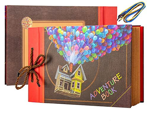 AIOR Album Fotografico, Adventure Book Scrapbooking Album Foto 80 Pagine, Retro Guestbook Anniversario Matrimonio Regalo Compleanno per Donna Femmina (C)