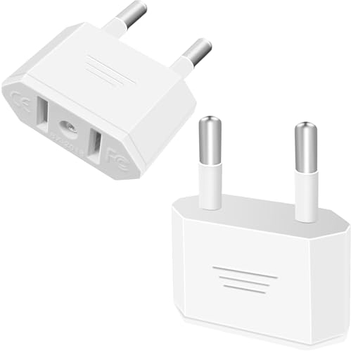 Tixlux 2 Pièces Adaptateur Prise USA vers France, fiche d'adaptation Deutschland Stecker, Pour Voyage US vers EU