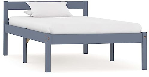 CKioict Giroletto Classico Struttura Letto Matrimoniale/Singolo Giroletto in Pallet Giroletto Grigio in Legno Massello di Pino 100x200 cmAdatto per camera da letto, studio, salotto
