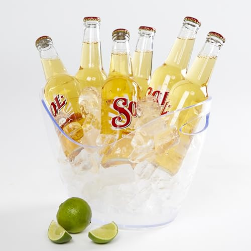 amscan- Seau à Glace réutilisable en Plastique Transparent de qualité supérieure pour Bouteille de vin et Champagne, 9915337, 27 x 20 x 20 cm, 4 litres (27 x 20 x 20cm)
