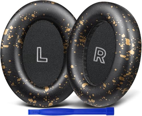 SOULWIT Replacement Earpads for Bose QC Ultra/New QuietComfort Ultra(2nd Gen) Wireless Headphones, Ear Pads Cushions with Softer Protein Leather, High-Density Noise Isolation Foam - Black Gold