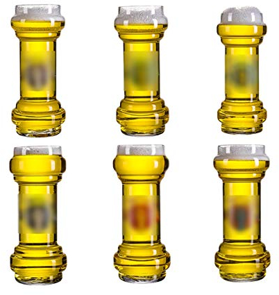 Beer Glasses Classic Beer Glasses Creative Glass Beer Mug Set of 6 Unique Dumbbell Shape Beer Glasses Large Capacity Beer Stein 800ml Perfect for Bars Restaurants and Parties Craft Beer Cups for Bar P