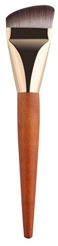 Pinceau à de teint - Pinceau anti-cernes avec manche en bois - Outil de maquillage pour le visage - Pinceau professionnel pour contour des liquides, crèmes, poudres, estompage et polissage