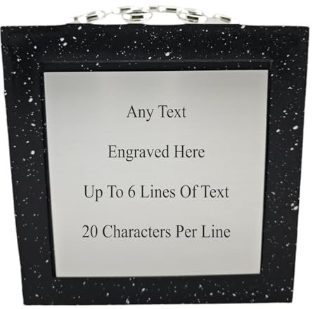 Personalised White or Black Engraved Memorial Rose Bowl Grave Marker Flower Pot Vase With Silver Lid & Plate (Black)