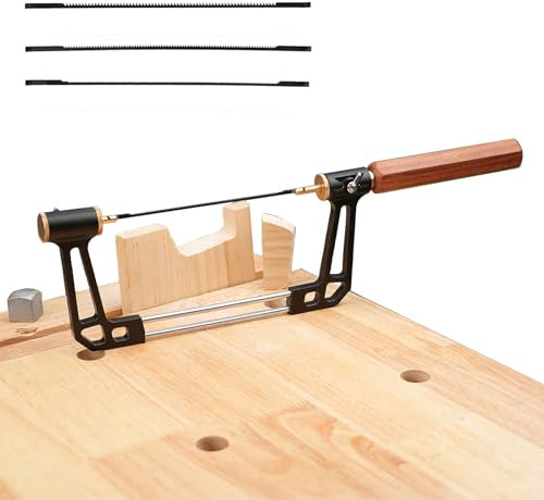 Sega Da Traforo, Sega Manuale Professionale Da 6 Pollici Per Carichi Pesanti Con Telaio A Foglia E 3 Lame Di Ricambio (15t/18t/24t), Utensile Manuale Da Taglio Multidirezionale Per Lavori In Legna