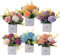 6Pcs Artificial Flowers with Ceramic Pot Small Fake Hydrangea Arrangements Faux Spring Flowers in Vase Home Spring Decor, Centerpiece Table Decorations for Farmhouse Office Shelf Dining Table