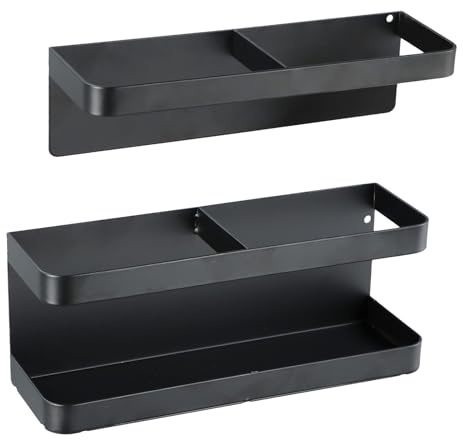 Paragüero magnético Fangehong, soporte ajustable en altura, placa de acero al carbono para hoteles, entradas, restaurantes (negro)