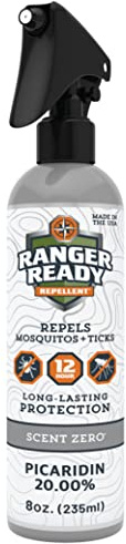 Ranger Ready Repellents Picaridin Insect Repellent Spray with Scent Zero - Mosquito Repellent and Tick Spray (8 oz., Pack of 1)