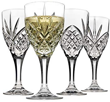 Godinger Dublin Wine Glasses, Stemmed White Wine Glass Goblets - 6.75oz, Set of 4