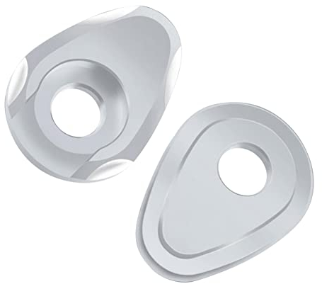 ihreesy 2 Stück Hinten Blinker Adapter Distanzstücke, Aluminiumlegierung Motorrad Blinker-Adapter AbstandshalterUniversal Blinkerabdeckungen Adapterplatten,Silber
