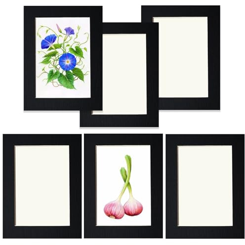 YIYINOE Cornice per foto 13 x 18 cm, set di 6 cornici per collage di foto, decorazione da parete, cornici in cartone, fornita con pellicola di plastica trasparente, nera, installazione