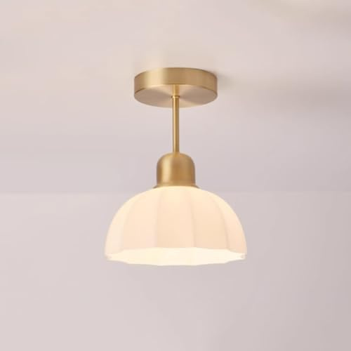 SANBDDLYY Lámpara de techo minimalista de latón con montaje empotrado, entrada de 1 luz, cerca de lámparas de techo, lámpara de techo for el hogar, balcón, pasillo, cocina nórdica, lámpara de techo