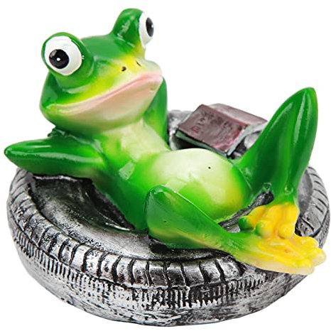 Riuulity Frosch-Teich-Ornamente, Fischglas, Fließendes Wasser, Figuren, Statue aus Kunstharz mit Niedlicher Büste, Skulptur, Statue, Büste, Dekoration, Dekoration für die Dekoration,