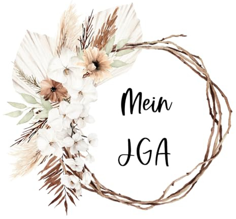 JGA Erinnerungsbuch Gästebuch JGA Boho: Buch mit Fragen zum Ausfüllen, Platz für 15 Gäste