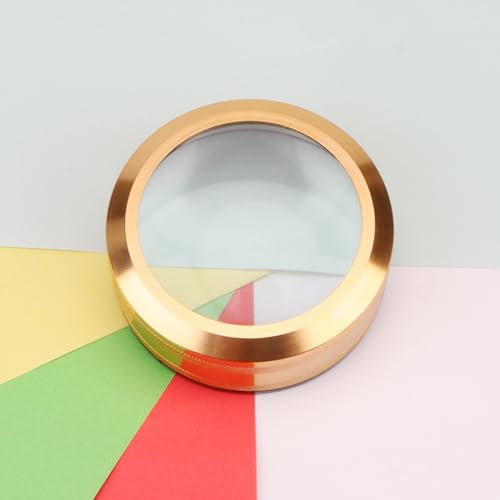 Rongon 2-6X Crystal Dome Magnifying Glass 2-6X Desk Reading Magnifier, Paperweight Magnifier Loupe for Blueprints, Maps, Newspapers, Hobbies (80MM)