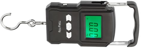FOMIYES Tragbare elektronische Waage digitale Fischwaage Kistenwaage Express-Gepäckwaage tragbares Gepäck hängende Waage Handwaage LCD-Display- Schwarz
