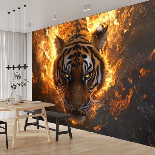 Papel tapiz con póster fotográfico 3D Animal Tigre Mural de pared extraíble Llama Decoración pegatinas de pared para habitación infantil dormitorio de adolescentes