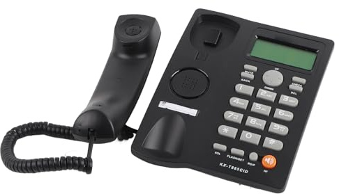 RASTKY Telefon mit Anrufer-ID, Freisprech-Hoteltelefon mit Klarem Ton, Rauschunterdrückung, Kurzwahl, Heimfestnetz für, Hotel, Englisch (Black)