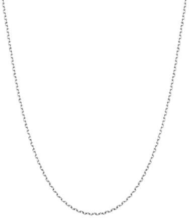 U7 Halsband för kvinnor och män Rolo-kedja klassisk rostfritt stål tunn bredd 1,4 mm/2,5 mm längd 35–76 cm, hängande ersättningskedja med presentförpackning, 41/46/51/56/61 cm con estensione da 5 cm
