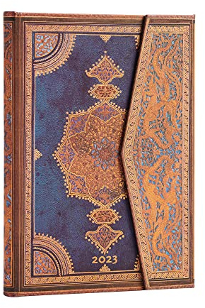 Paperblanks Safavid Indigo 12-Monatskalender 2023 | Horizontal | Midi (130 × 180 mm)