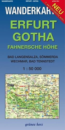 Wanderkarte Erfurt, Gotha: Mit Bad Langensalza, Gebesee, Waltershausen, Neudietendorf. Maßstab 1:50.000. (Wanderkarten 1:50.000)