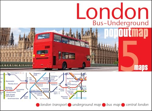 London Bus Underground Doubl: Pocket-size, pop up map showing London's bus network and entire tube network (PopOut Maps)