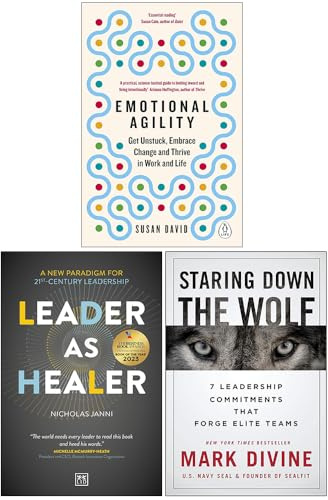 Emotional Agility, Leader As Healer & [Hardcover] Staring Down The Wolf 3 Books Collection Set