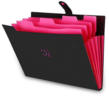 Ordnungsmappe a4 Fächermappe erweiterbar Ordner,HAISSKY Fächermappe A4 Brief Größe 5 Fächer mit Schnalle Schließung Archival Organizer für Büro Hause Schule und Reisen