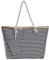 DonDon Strandtasche mit Reißverschluss, Große Strandtasche XXL, Shopper Tasche Damen - Praktische Beach bag Umhängetasche Damen Badetasche für Strand und Meer - gestreift schwarz weiß