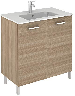 ANCONETTI Meuble 2 Portes Ancoflash Color avec Plan céramique Noyer sablé - 60cm