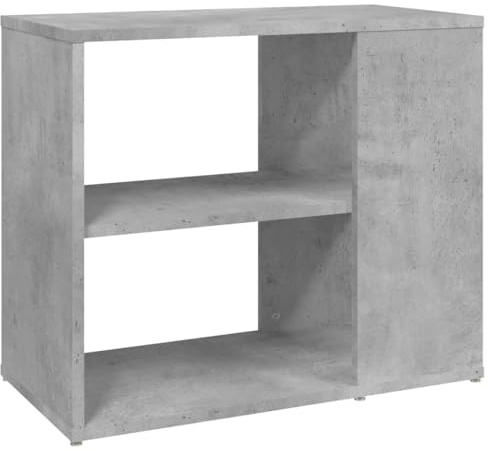 vidaXL Armoire Latérale, Table d'Appoint avec 2 Étagères, Meuble de Rangement, Organisateur de Salon, Scandinave, Gris Béton Bois d'Ingénierie