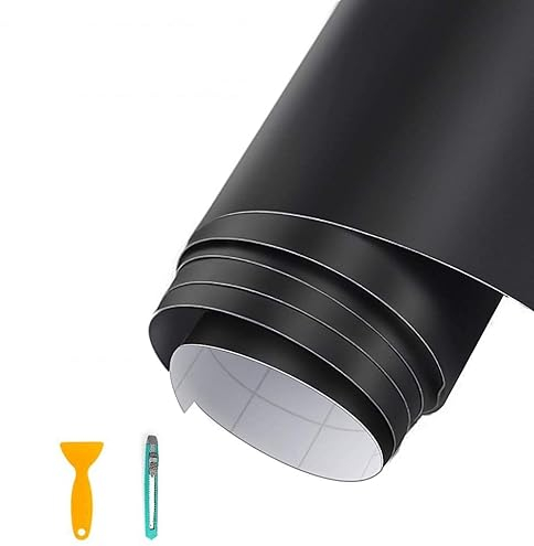 Autofolie Schwarz Matt - Selbstklebende Schutzfolie für Auto/Fahrrad/Motorrad - 152cm x 30cm