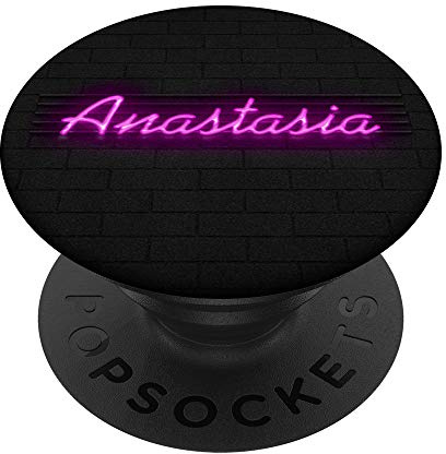 Rosa Name Anastasia Retro Vintage Nachtclub Licht Stil Girl PopSockets mit austauschbarem PopGrip