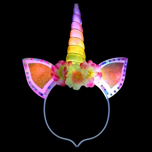 Wishstar Serre-tête licorne à LED, multicolore, lumineux