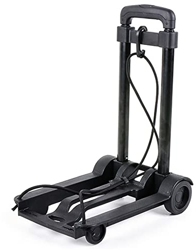 Carro plegable portátil – mano plegable con capacidad 55 LB – Carro mental con 4 ruedas y cuerda elástica para equipaje, viaje, movimiento, compras, uso en Woyufen