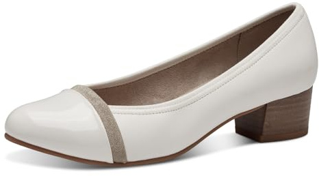 Jana dam pumps liten klack vegansk, Vit lack, 38 EU