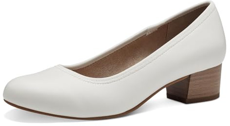 Jana Damen Pumps mit Blockabsatz Vegan, Weiß (White), 40 EU