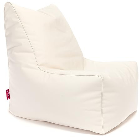 Ecopuf Solid - Sittsäck i oförstörbar polyester WaterProof Oxford 600D Outdoor - Puff Fåtölj Sovsäck med högt ryggstöd - Sittsäck för utomhusbruk - Puff Fåtölj Stoppad i Polystyren