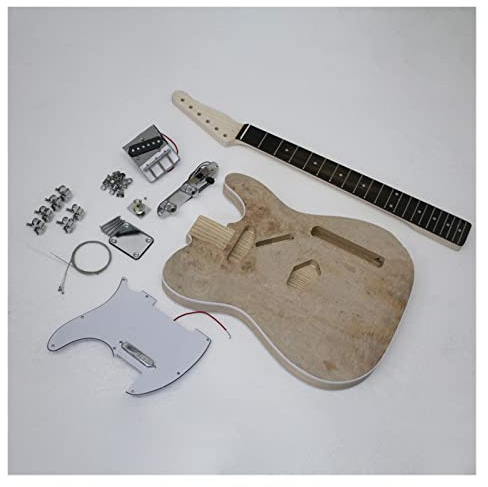 Fachmann E-Gitarren-Bausatz DIY-E-Gitarren-Kits, Ahornhals, Korpus Aus Eschenholz, Ahornfurnier, Mit Allem Zubehör Selbstbau Gitarrenkit