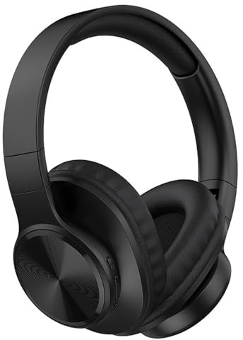 Fiauli Wireless Bluetooth Headphones,HIFI Stereo Sound Noise Reduction Wireless Headphones Over Ear,Bluetooth 5.3 Foldable Headphones With Mic,Adjustable Lightweight Headset for Travel Work (Black)