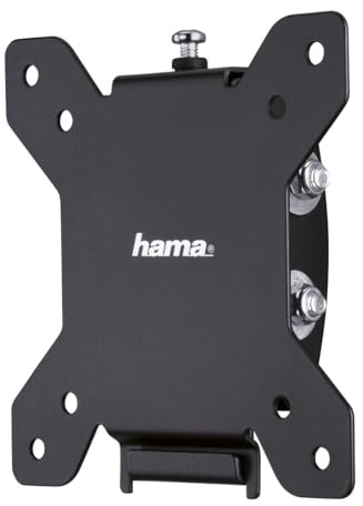 Hama TV Wandhalterung neigbar, 10-26 Zoll, bis 30kg, Easy Fix System | TV Wandhalterung schwarz, VESA 75x75 und VESA 100x100, mit fischer-Dübeln