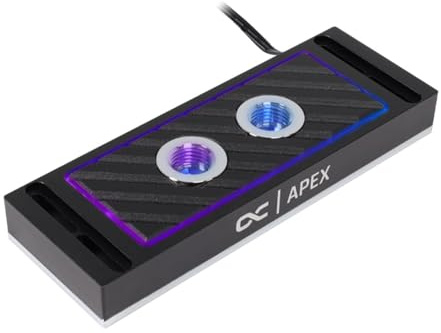 Alphacool Wasserkühlung Apex RAM X4 Water Cooler Black | Vernickelte Kupferbasis (3 mm), deckt bis zu 4 RAM-Steckplätze ab, 5 individuell adressierbare aRGB-LEDs