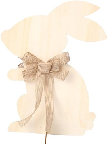 Craft in Legno di Coniglietto di Pasqua 30 Cm Ornamenti di Coniglio di Grandi Dimensioni Decorazioni Marroni Bowknot in Legno Decorazioni di Ornamenti Pasquale per Casa
