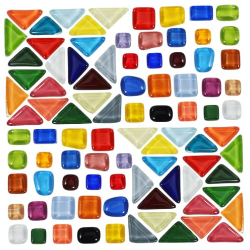 STOBOK 3 Pack Mosaikcollage kreativität kreativekraft Mosaikfliesen zum Basteln italienische Trümmer Glasfliesen Mosaiksets für Erwachsene Keramikfliesen Glasbaustein Kristallglas Suite
